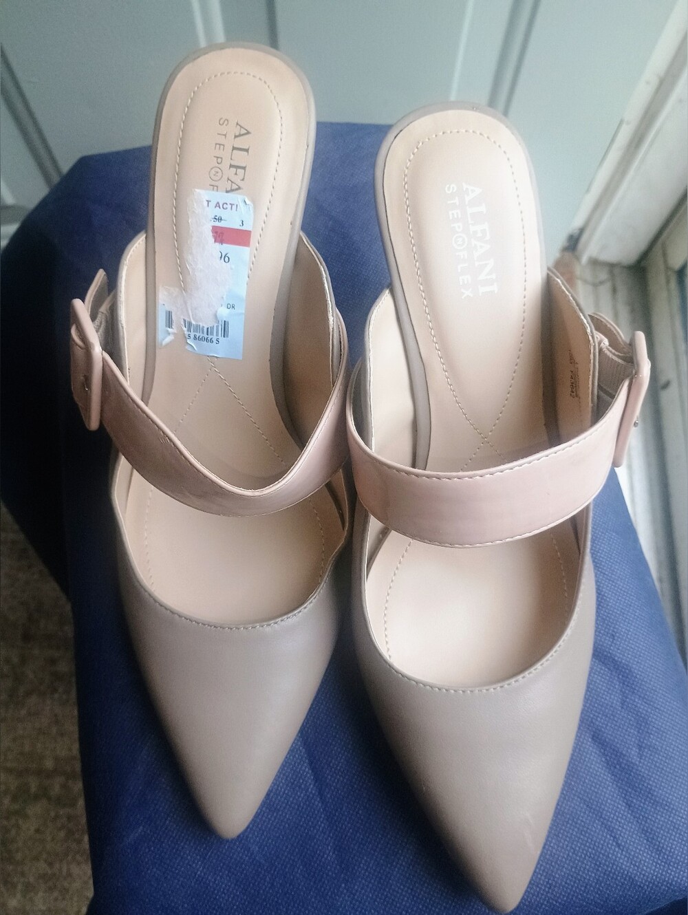 Alfani Steptraflex Nude Pointed-Toe Mule with Strap